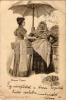 1900 Wiener Typen. Deutsch's Postkartenverlag 1552. / Viennese Types. Austrian folklore, market vendors in Vienna (EK)