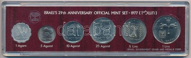 Izrael 1977. 1a-1L (6xklf) "Izrael 29. évfordulója" forgalmi sor tokban, tanúsítvánnyal T:...