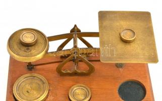 Régi angol levélmérleg réz súlyokkal / Vintage English letter scales 22 cm