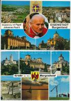 13 MODERN burgenlandi képeslap: közte a pápa látogatása / 13 modern Burgenland postcards: with the visit of the pope