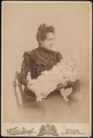 cca 1895 Eger, Kiss József fényképész műtermében készült, keményhátú vintage fotó, 16,3x11 cm