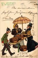 1899 Wiener Typen. IV. Wieden. / Viennese Types. Austrian folklore art postcard, litho (fl)