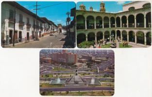 17 db MODERN mexikói város képeslap / 17 modern Mexican town-view postcards + 1 leporello