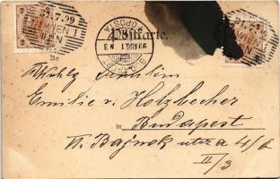 1899 Wien, Vienna, Bécs; "Am Pratersterns!" / Viennese horse-drawn carriage, fiacre, folkl...