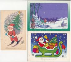 33 db MODERN motívum képeslap: Mikulás üdvözlő és reklám / 33 modern motive postcards: Saint Nicholas greetings and advertisements