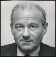 cca 1975 Sárai Tibor (1919-1995) Kossuth-, és Erkel-díjas zeneszerző portréfotója, sajtófotó, Magyar Hírek pecsétjével, 13x13 cm