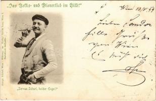 1899 Servas Schurl, holder Engel! Das Volks- und Wienerlied im Bild. Fotogr. Triebel. Verlag Gustav Lang / Austrian folklore from Vienna (fl)