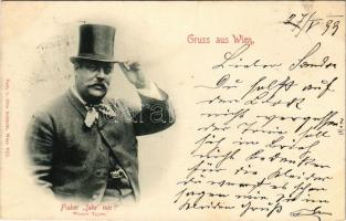 1899 Fiaker "fahr' mer!" Wiener Typen. Gruss aus Wien. Verl. v. Otto Schmidt / Austrian folklore from Vienna, fiacre