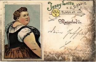 1898 Marianske Lazne, Marienbad; Jenny Letto a.d. Schweiz 19 Jahre alt. Verlag v. Franz Gschihay. Art Nouveau, litho (fl)