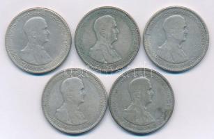 1930. 5P Ag "Horthy jobbra" (5x) T:2-,3  Adamo P8