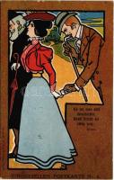 1899 Es ist eine alte Geschichte, Doch bleibt sie ewig neu. Junggesellen-Postkarte Nr. 8. Philipp & Kramer litho (EK)