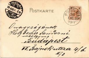 1899 Hungarian romantic art postcard, dance ball, ladies with K.u.K. military officers. Kunstanstalt...