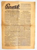 1956 Sport, 1956. dec. 23., I. évf. 23. sz. "A Nemzetközi Labdarúgó Szövetség csak az MLSZ hozzájárulásával ad engedélyt magyar labdarúgók külföldi szerződtetéséhez." Bp., Budapesti Lapnyomda, szakadással, 4 p.