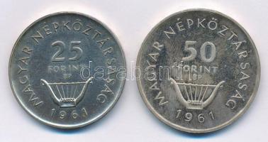 1961. 25Ft Ag + 50Ft Ag "Liszt" pár T:1- patina 
Adamo EM7, EM8