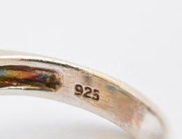 Ezüst(Ag) gyűrű, színes kövekkel, jelzett, méret: 54, bruttó: 10,24 g