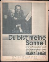 1934 Franz Lehár: Du bist meine Sonne! Kotta. Wien, W. Karczag, szakadt, 6 p.