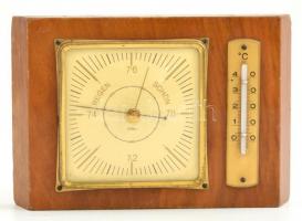Fischer márkájú barométeres hőmérő, falra akasztható, 12x17 cm
