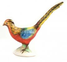 Porcelán aranyfácán, kézzel festett, jelzés nélkül, hibátlan, m: 18,5 cm