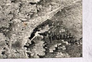 Horváth Iván (1935 - ): Hágó. Monotípia. Jelzett, paszpartuban. 17x23 cm