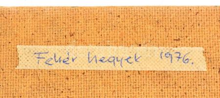 Horváth Iván (1935 - ): Fehér hegyek (1976) Akril, farost,  Jelzés nélkül, 35x50 cm