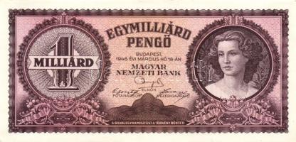 1946. 1000.000.000P(2x) egyugrású sorszámokkal T:I-