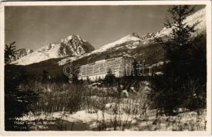 1928 Újtátrafüred, Neu-Schmecks, Novy Smokovec (Magas Tátra, Vysoké Tatry); Dr. Szontágh-féle Palace szanatórium télen / sanatorium in winter (EK)