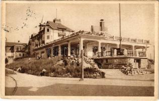 1928 Tátra, Magas-Tátra, Vysoké Tatry; Strbské pleso, Kavárna a Grandhotel / Csorba-tó, kávéház, szálloda / lake, café, hotel (kopott sarkak / worn corners)