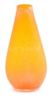 Cenedese jelzéssel narancssárga hutaüveg váza, kis kopásnyomokkal, m: 35 cm