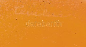 Cenedese jelzéssel narancssárga hutaüveg váza, kis kopásnyomokkal, m: 35 cm