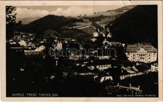 1927 Trencsénteplic, Trencianske Teplice; látkép, fürdő / general view, bath, spa (fa)