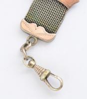 Ezüst(Ag) zsebóratartó, jelzés nélkül, h: 11 cm, bruttó: 14,02 g