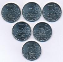 Oroszország 2012. 5R Ni-acél (6xklf) emlékkiadás T:1-
Russia 2012. 5 Rubles Nickel plated steel (6x...