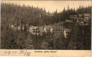 1910 Szebenjuharos, Hohe Rinne, Paltinis (Nagyszeben, Sibiu); Kurhaus "Hohe Rinne" / szanatórium, gyógyház. Verl. G. A. Seraphin. Chromophot v. Jos. Drotleff / sanatorium, mountain resort (EK)