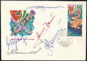 1980 Farkas Bertalan és szovjet űrhajósok aláírása borítékon