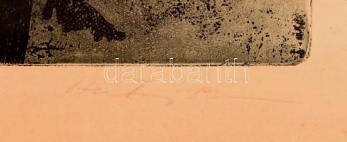 Hertay Márta (1932-2018): Vadbürök. Rézkarc, papír, jelzett, lap szélén néhány apró folttal, üvegeze...