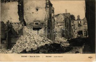 1914 Reims, Rue de Lille / WWI military, ruins on Lille Street (EK)