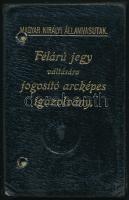 1922 Magyar Királyi Államvasutak által kiállított fényképes igazolvány