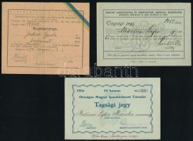 1912-1948 7 db igazolvány, tagsági jegy, közmunka-igazolvány