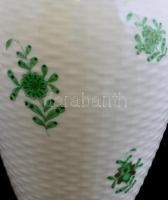 Herendi indai kosár mintás váza. Kézzel festett, jelzett, hibátlan m: 14,5 cm