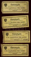 Ausztria 1920. körül"Spielabgabe" - kaszinói bárca(4x) egymásutáni sorszámokkal T:I,I-