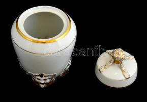 XX. sz. eleje: Hutschenreuther Fritz Klee Art Deco fedeles váza maszkokkal. Aranyozott, kis kopással...