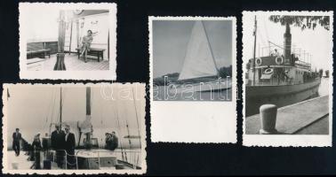 cca 1950-1960 7 db régi balatoni fotó, 5×6 és 8×14 cm közötti méretekben