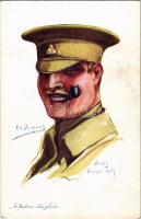Infanterie anglaise / WWI French military art postcard, English infantryman. Visé Paris No. 9. s: Em. Dupuis (fl)