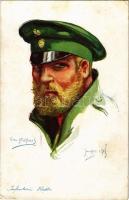 Infanterie Russe / WWI French military art postcard, Russian infantryman. Visé Paris No. 2. Nos Alliés s: Em. Dupuis (EK)