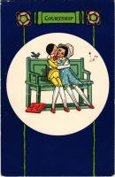 1904 Courtship. Romantic toy couple art postcard. The D. F. & Co. Series. Delittle, Fenwick & Co. 85. (EK)