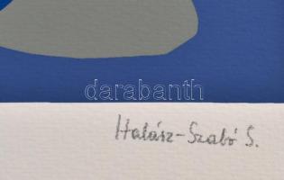 Halász Szabó Sándor (1920-1997): Hullámzó formák. Szitanyomat, papír, jelzett, számozott (27/30), 42...