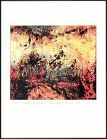 Joseph Kádár (1936-2019): Szürrealista kompozíció. Elektrográfia, papír, jelzett, Paris, 72 jelzéssel. EA művészpéldány. Hátoldalon a művész pecsétjével. 19x21 cm / Joseph Kádár (1936-2019): Surrealistic composition. Electrographic work on paper, signed, Paris, 72. EA artist's proof. 19x21 cm