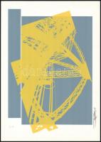 Hervé, Rodolf (1957-2000): Eiffel-torony. Szitanyomat, papír, jelzett, művészpéldány E.A.. 37x25 cm. / Hervé, Rodolf (1957-2000): Eiffel-tower. Screenprint on paper, signed, E:A: artists proof, 37x25 cm.