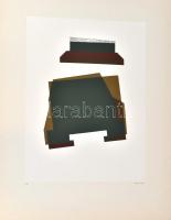 Mark (Márkus), Anna (1928-): Kompozíció. Szitanyomat, papír, jelzett, E.A. művészpéldány, datált (1996). 46x34 cm