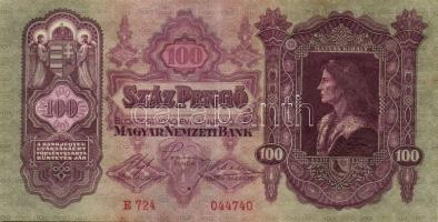 1930. 100P + 1932. 10P T:II+(mindkettő alig látható hajlással, törve nem) + 1946. 100.000MP + 100.00...